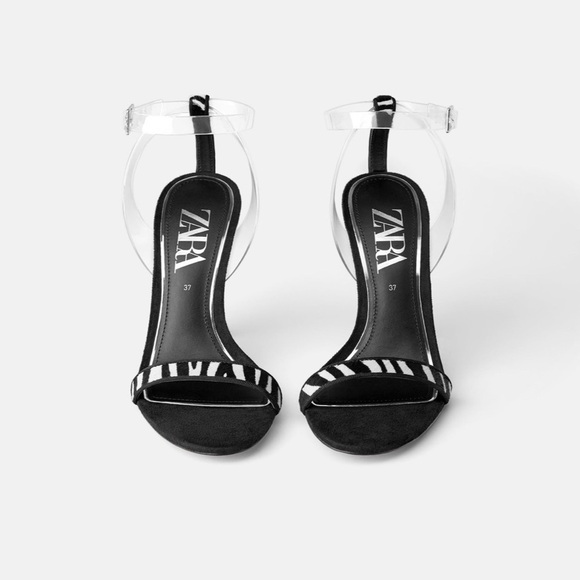ZARA BNWT Vinyl and Animal Print Sandals - Picture 5 of 8